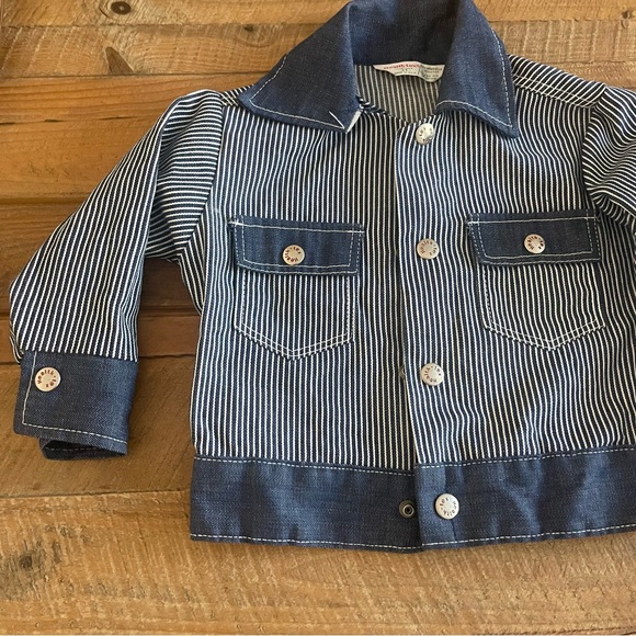 Vintage RARE Healthtex Railroad Pinstripe Toddler Jacket! Like NEW! - Picture 7 of 8